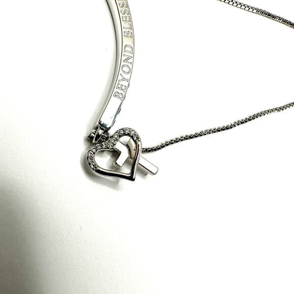 Beyond Bless Swarovski Element Silver Plated Cross Slider Bracelet - Picture 3 of 8